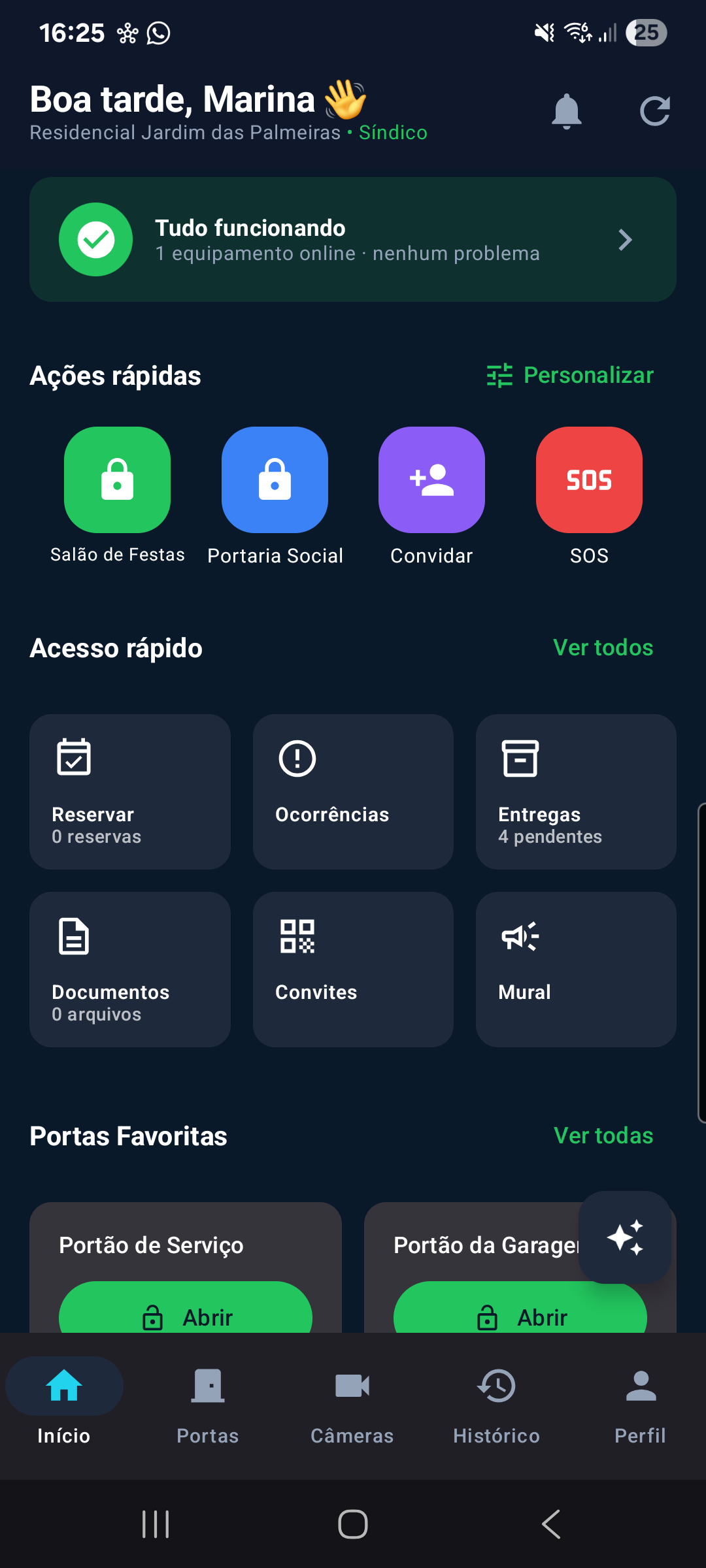 Tela inicial do app 3Ases Connect